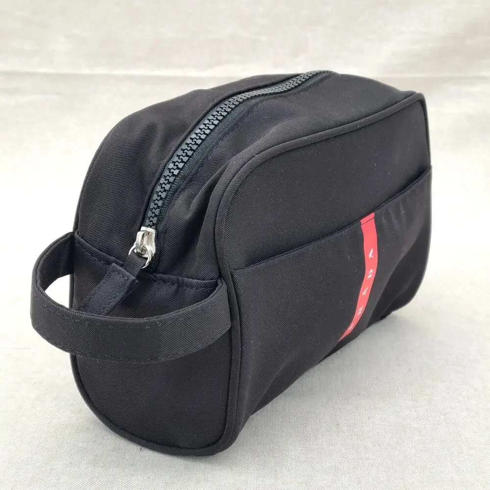 Prada Luna Rossa Ocean Pouch Charcoal Black Travel Toiletry Bag